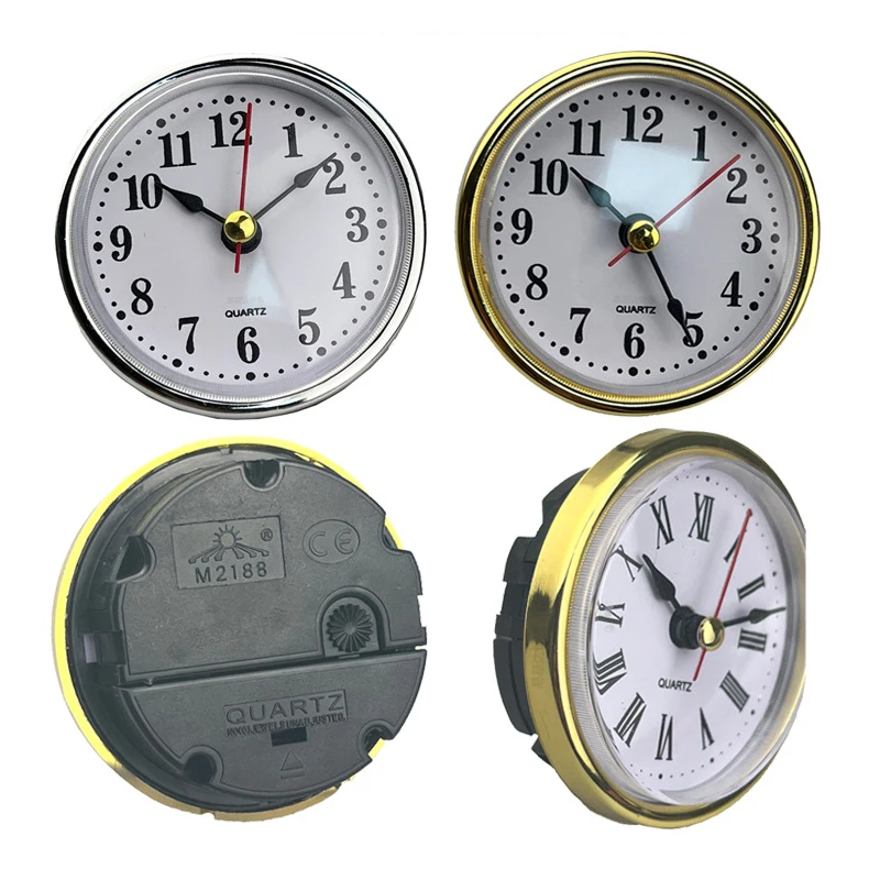Hot Sale Classic Clock Craft Quartz Movement Dia.65mm Round Clocks Insert Roman Number Little Clock Arabic Numbers Wall Decor