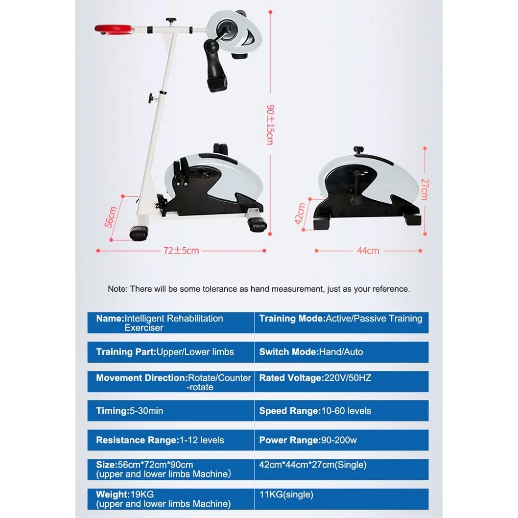 Portable Electric Arms and Legs Dual Exerciser Mini Physical Therapy Exercise Bike Motorized Rehabilitation Exercise Bike
