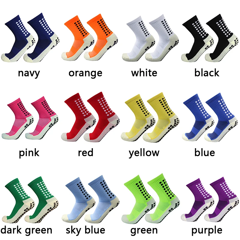 Two Szie Children Adults Sports Breathable Soccer Socks Anti Slip Grip Football Socks