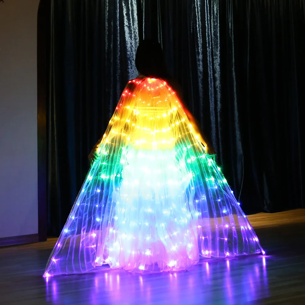 

Belly dance colorful LED luminous wings wing dance luminous props performance lite 7 #S