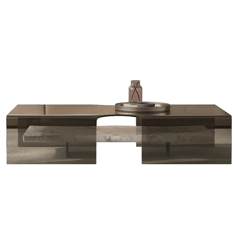 Glass Coffee Table Italian Minimalist Design for All Spaces Heat Scratch Resistant Customizable For Living Room