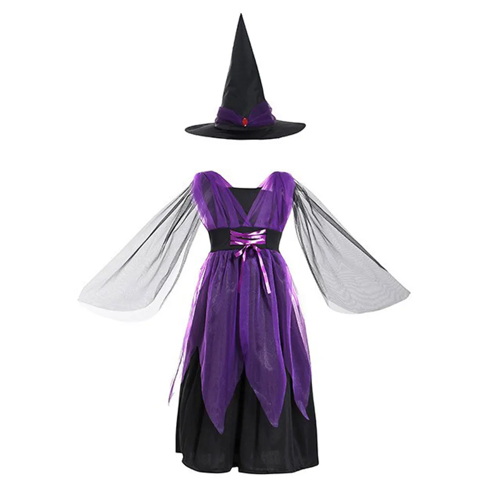 Halloween Dress for Girl Cosplay Purim Carnival Party Witch Costume Girls Disguise Christmas  Kids Princess Costume Prom Gown