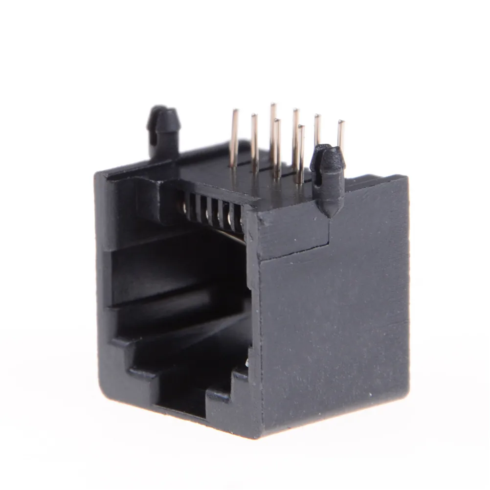 10pcs/lot Wholesale Black RJ45 8P8C Computer Internet Network PCB Jack Socket