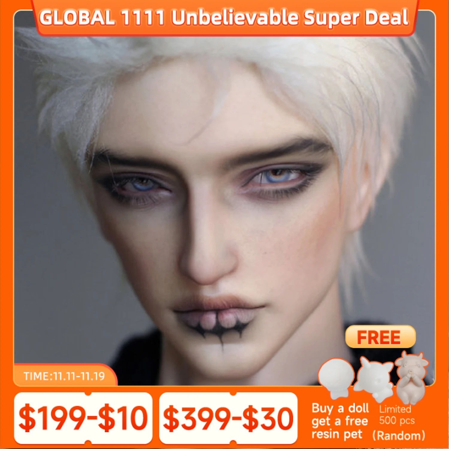 

Кукла Bjd 1/3, голова Uriah, аниме-стиль, шарнирные куклы дяди, молодой мужчина, SD, экшн-фигурка, фигурка из смолы без ткани тела