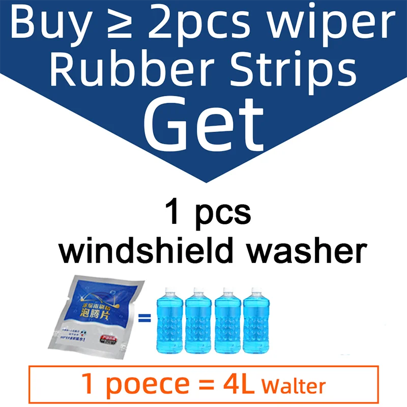 Universal Car Wiper Blade Refill U/J Type Hybrid Rubber Frameless Windshield Wipers 14\