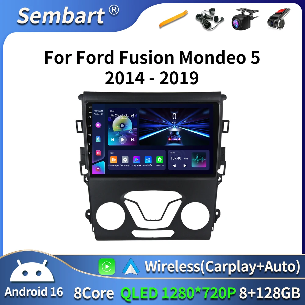 

Android 16 Carplay Auto For Ford Fusion Mondeo 5 2014 - 2019 Car Radio Multimedia Video Player Navigation GPS No 2Din 2 Din DVD