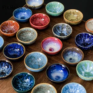 45ml 가정용 세라믹 컵 킬른 교체 찻잔 마스터 컵 시음 컵 새틴 블루 워터 컵 차 보울 Jianzhan 티 하우스 차 티웨어 8 최고의 판매 소형 찻잔 -№7