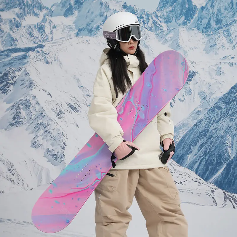 Various styles of snowboards and ski supplies