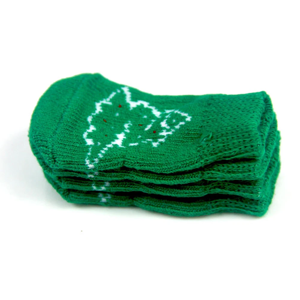 

4pcs Pet Socks Christmas Design Warm Socks For Small Dogs Cats Winter Protection Party Birthday Gift Stockings Size S