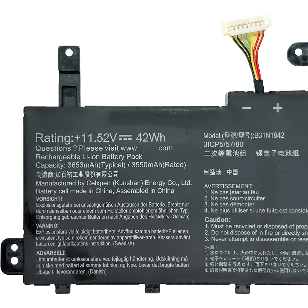 0B200-03440000 B31N1842 Laptop Battery for Asus VivoBook K531 K531F X531 X531F V531 V531F S15 S531 S531F M513 M513I M513IA K513