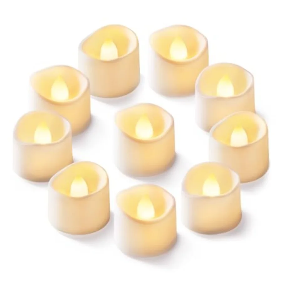 12Pcs Flickering Flameless Candle Battery Operated, 200+Hours Fake Electric LED Tea Lights for Wedding, Halloween, Christmas