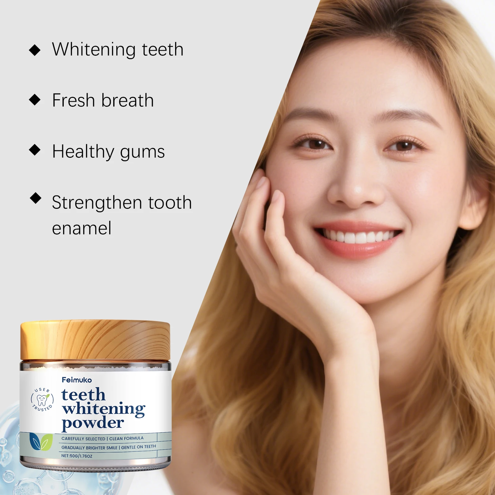 Teeth Whitening Powder Soothes Sensitive Gums Improve Halitosis Lasting Freshness Breath Reduce Yellow Stains Care Tooth Powders