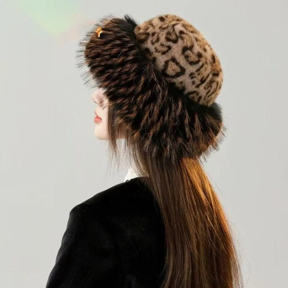 Neue flauschige Pelz-Wintermütze, verdickter Eimerhut, kalter, winddichter Fischerhut für Frauen und Mädchen