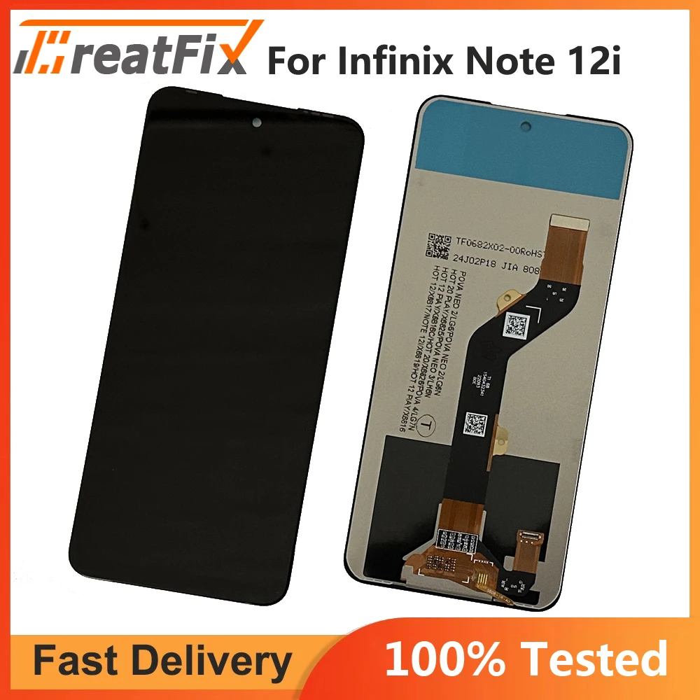 

ЖК-дисплей 6,82 дюйма для Infinix Note 12i X6819, сенсорный экран, ЖК-датчик, дигитайзер, замена дисплея Infinix Note 12i