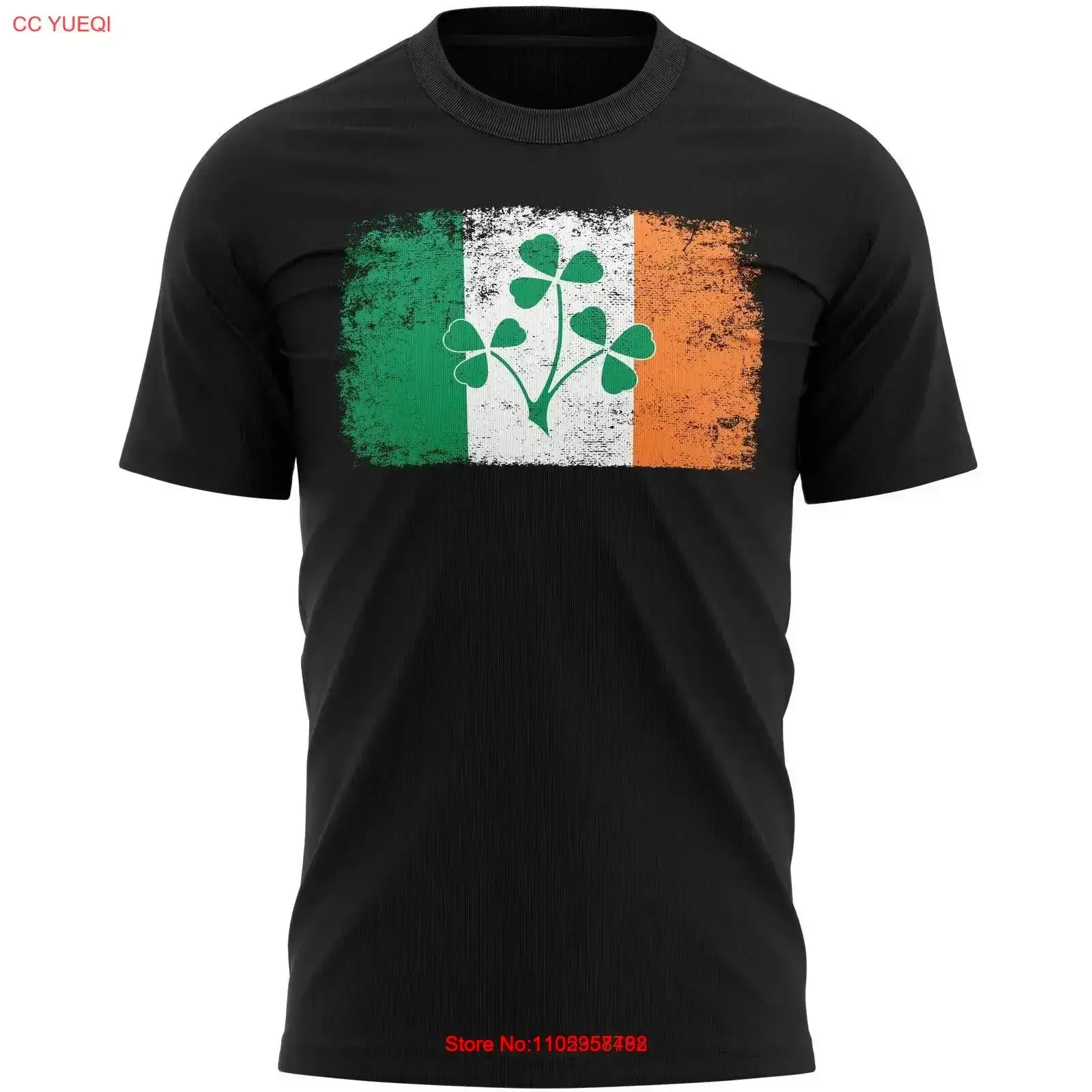 Ireland Shamrock Flag T Shirt Mens Supporter Rugby Him St Patricks Day  vintage Washed Comfortable Stretched streetwear Casual
