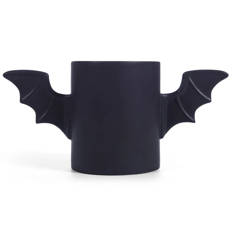 New Creative Bat Strange Ceramic Mug Cartoon Cup Black Wings Water Cup Coffee Cup Kitchen Hero Cup High Quality Coffee Cup Milk