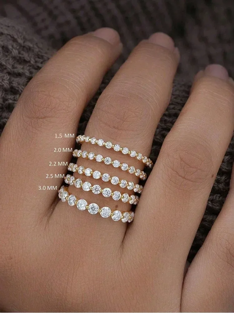 DWJ 0.18ct ريال مويسانيتي الماس ماركيز حلقة مستديرة للنساء 925 فضة ارتداء اليومي حفلة عالية الجودة غرامة مجوهرات #1