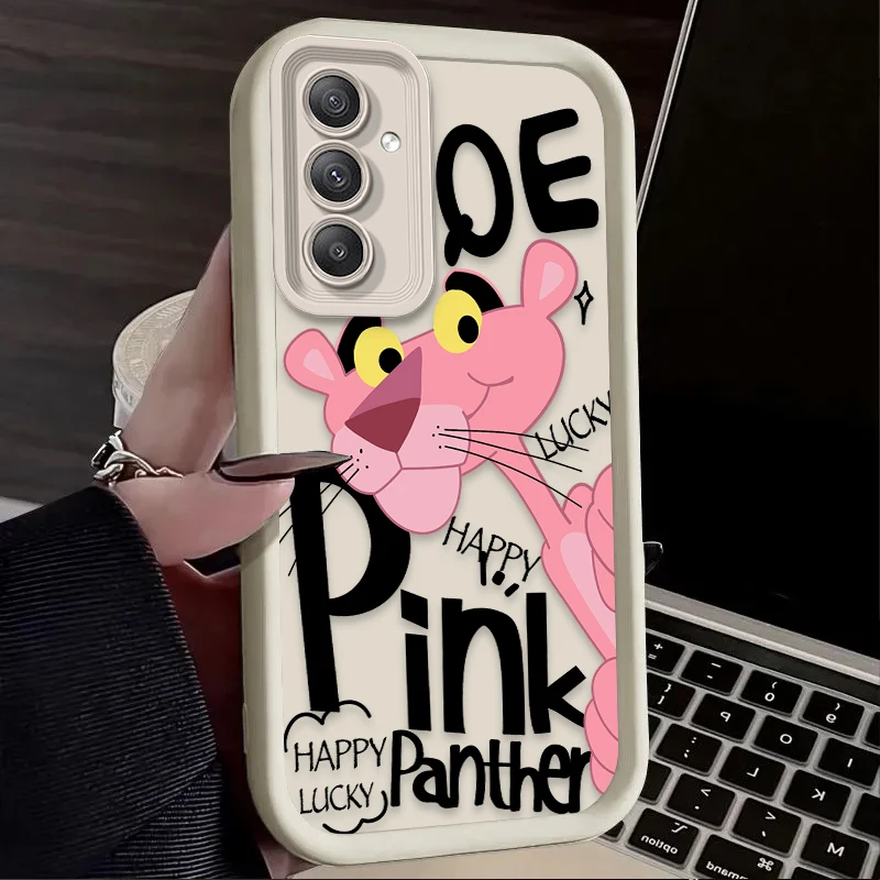 Cartoon Felidae Anima Pink Case For Samsung Galaxy S24 S25 S23 Ultra S22 S21 Plus FE A36 A56 A26 A16 A06 A15 A25 A35 A55 5G Etui - náhled 4
