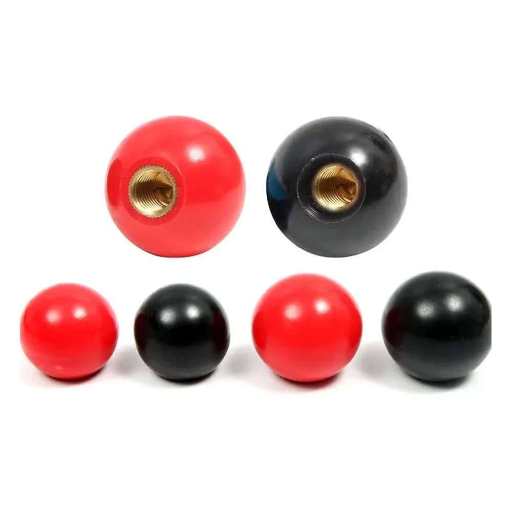 3-15Pcs Threaded Ball Head Grip Nut Knob M6/8/10/12 Iron Core Round Handle Used for Furniture Or Machine Tool Handle Replacement