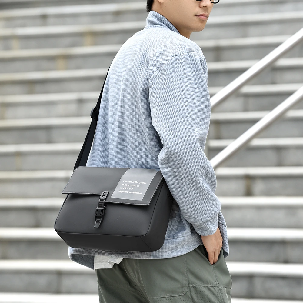 

New Trendy Men's Crossbody Bag with Large Capacity Many Layers Lightweight Waterproof Shoulder Bag for Party School Satchel Bag