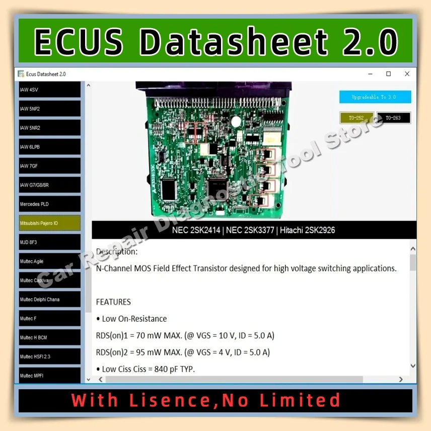 2024 ECU Repair Software ECU Modules Repair +Ecus Datasheet Pinout Immo Location Including Multimeters Transistor EEprom Defects