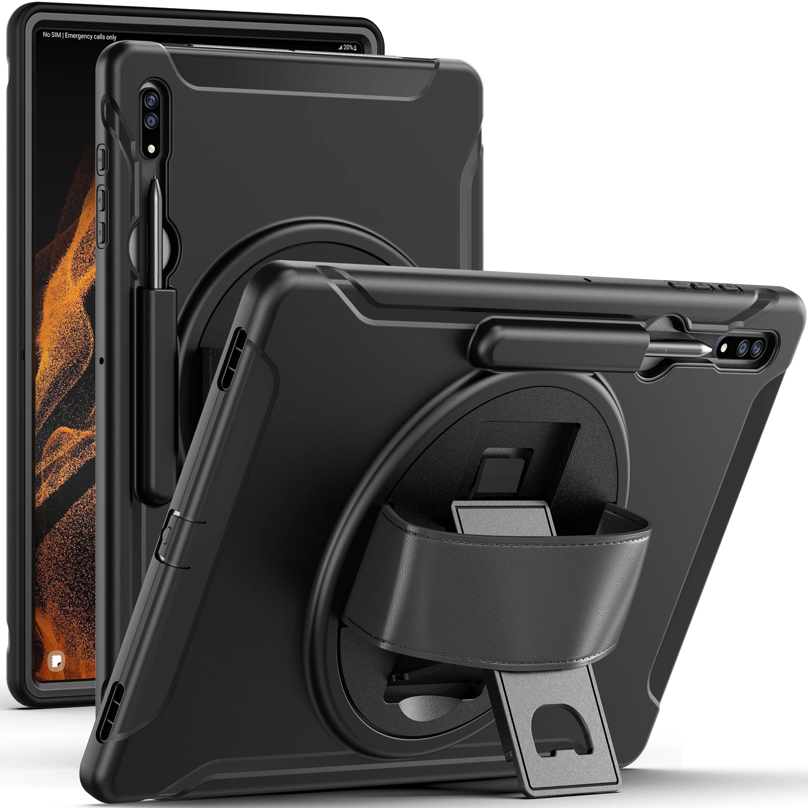 

Case for Samsung Galaxy Tab S9 Ultra 2023 SM-910 916 S8 Ultra 2022 SM-X900 X906 14.6 inch Shockproof Kickstand Rotating Cover