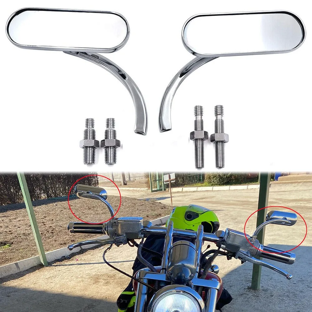 

Пара хромированных мини-овальных мотоциклетных зеркал для Harley Davidson FXST FXR FXD Classic