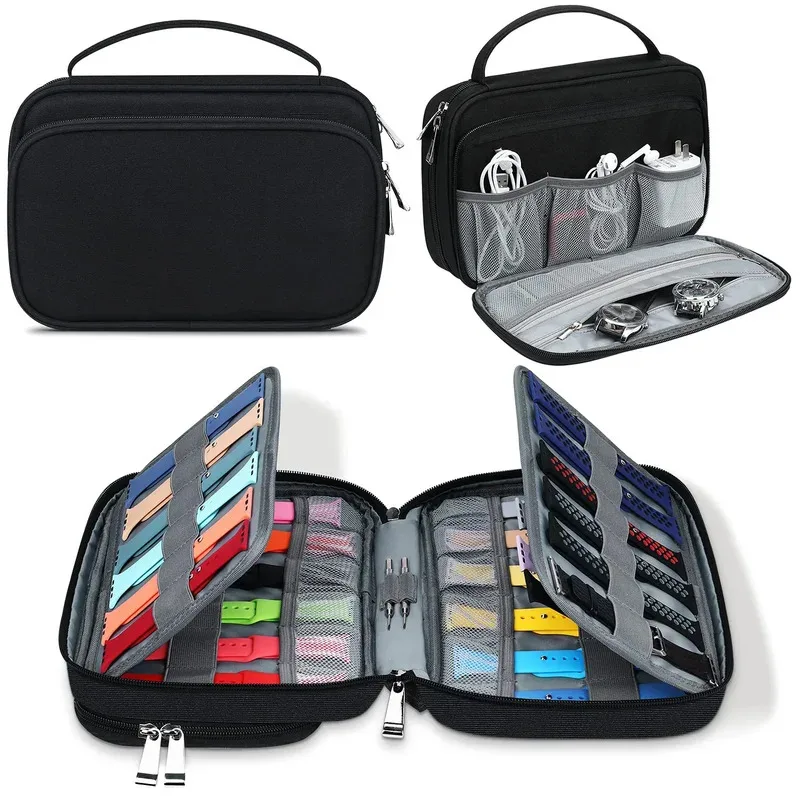 

The watch with storage box can hold 36 smartwatch straps, suitable for Apple Watch travel organization bag with watch pin