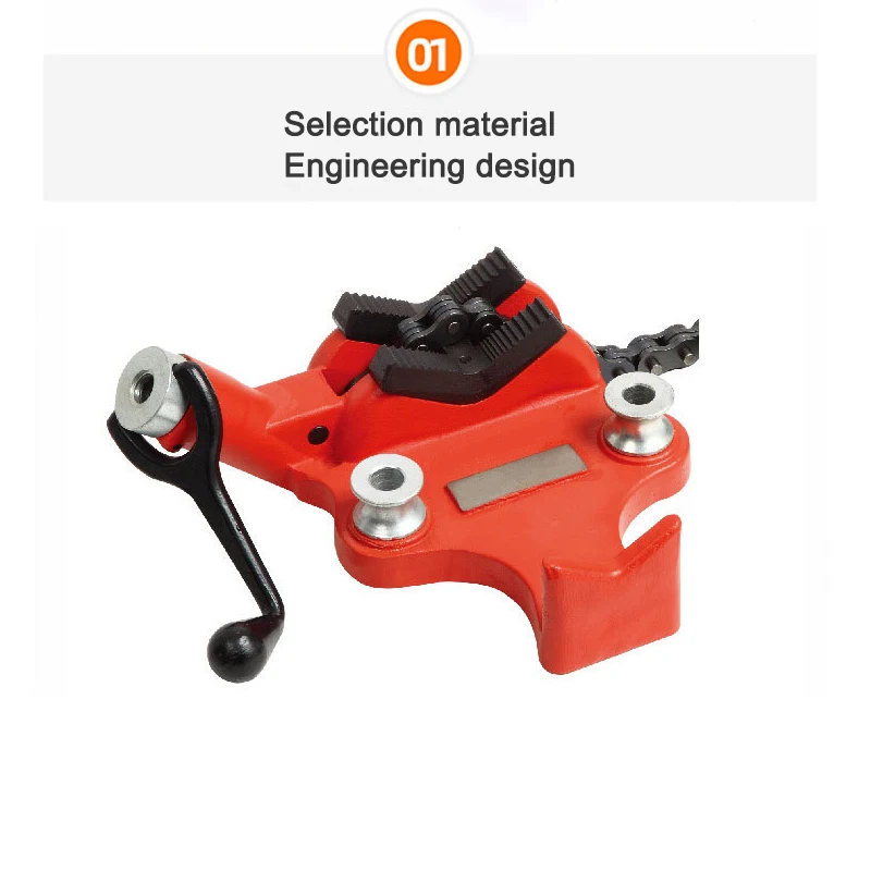 TD1105S2.5/S4/S5/S6 Desktop Chain Pipe Bench Vise, Cast Iron Base & Crank, 6 Inch Screw, Manual Vise for Pipe Holding & Bending
