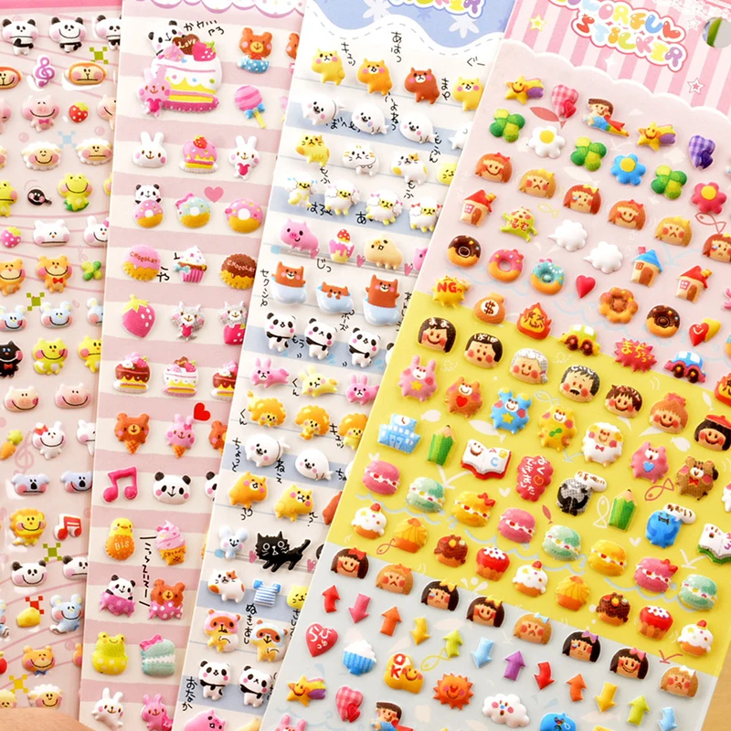 1 Sheet Mini Animal 3D Bubble Sticker DIY Diary Notebook Decor Pencil Case Stationery Sticker Cute Office Toy Sticker Kids Gift