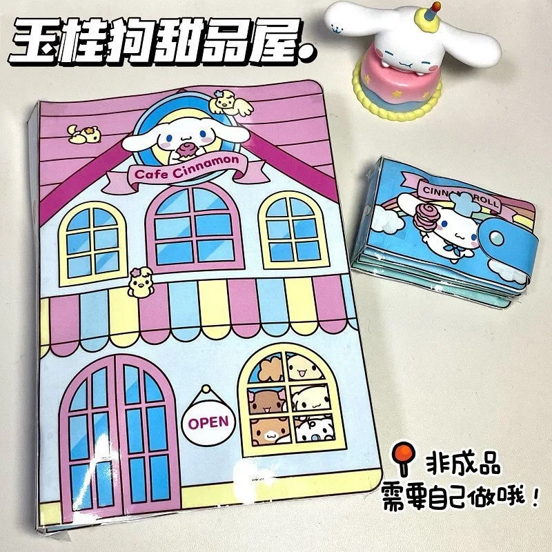 

Kawaii Sanrio Anime DIY Quiet Book Materials Cute Kuromi Pompompurin Hello Kitty Cartoon Busy Book Originality Children Gifts