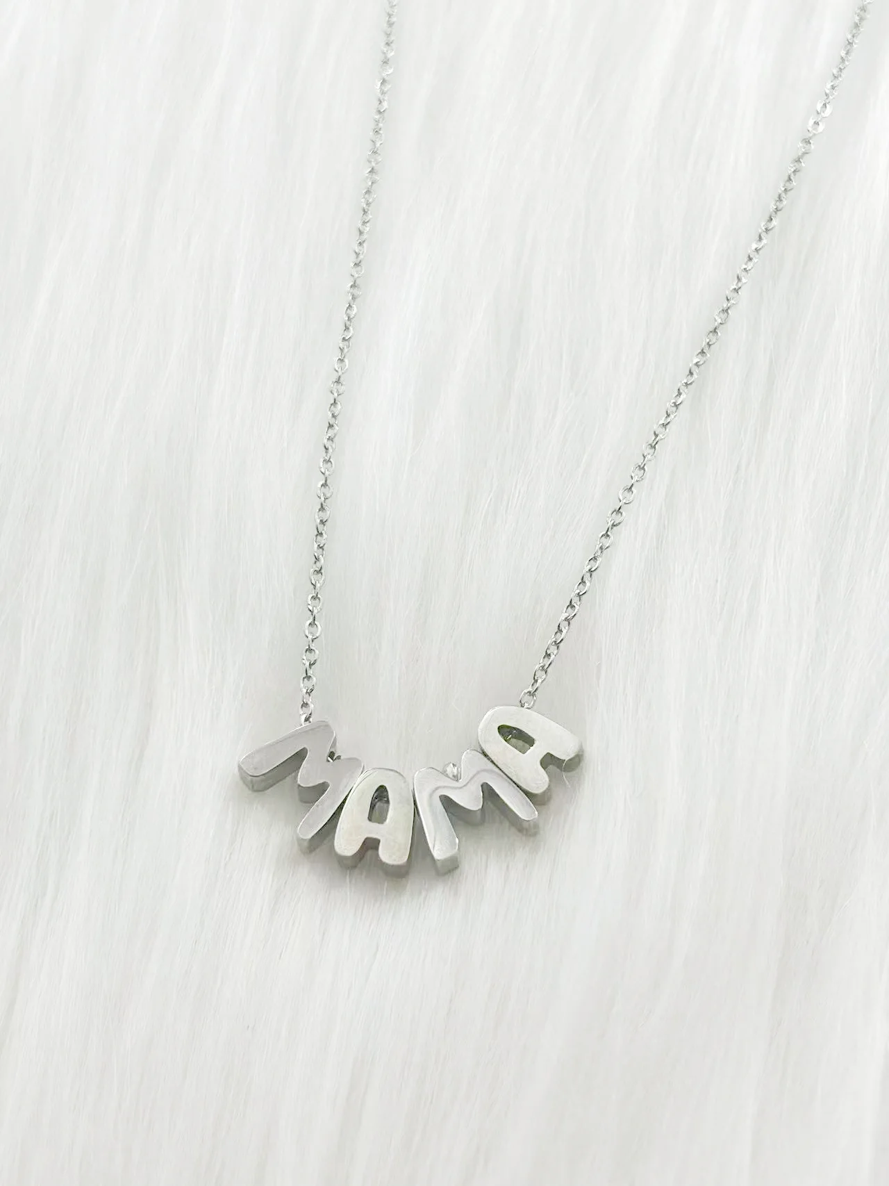 WOUWU العصرية نمط الذهب والفضة رسالة أمي ماما قلادة قلادة سلسلة المختنق اليدوية والمجوهرات هدية للأم #5