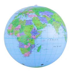 16‘’Inflatable Globe PVC Earth Blow up World Globe Beach Ball for Beach Pool Playing School Teaching Party Party Favors Swimming