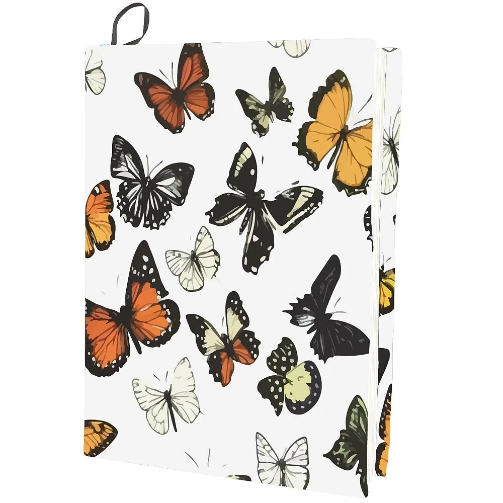 Polyester Book Covers Elastic Notebook Wraps Rectangle Butterfly 400x250mm