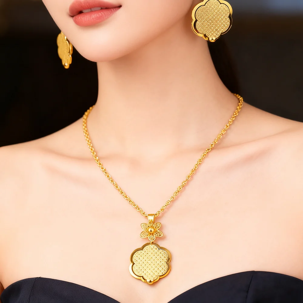 

316L stainless steel gold color jewelry set women necklaces earrings Personality Simple Punk Retro wedding party gift