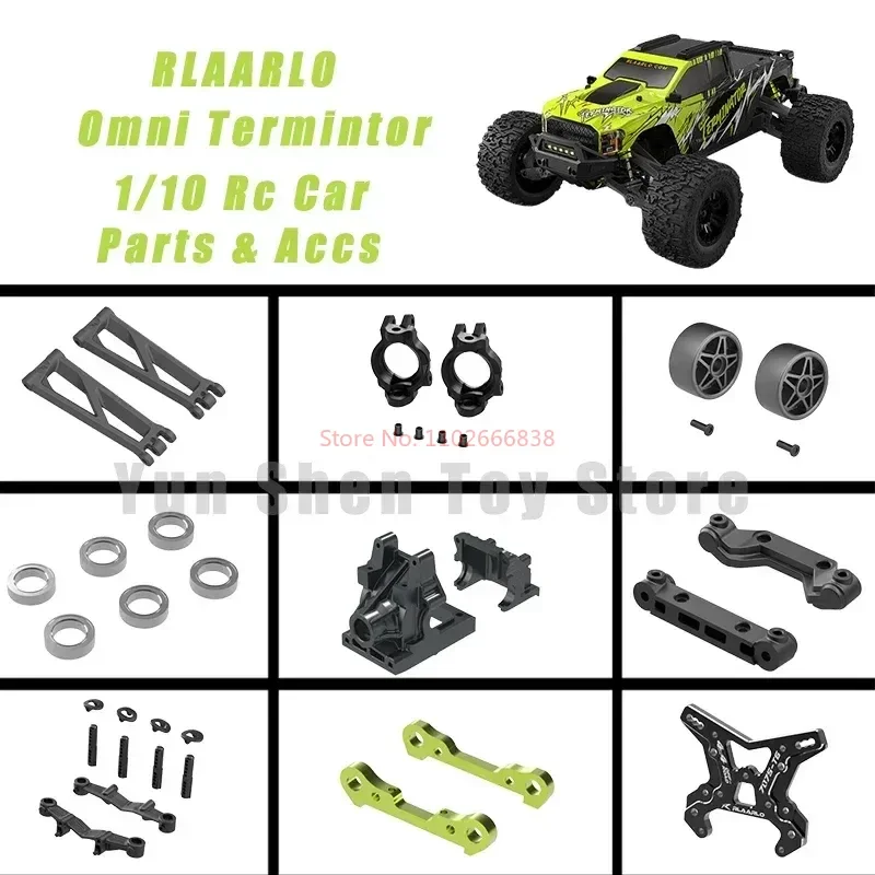 Rlaarlo 1/10 Omni Terminator Rc Car Accessories Gear Box Swing Arm Steering Mount Receiver Box Bearing Pin Battery Strap Spacer