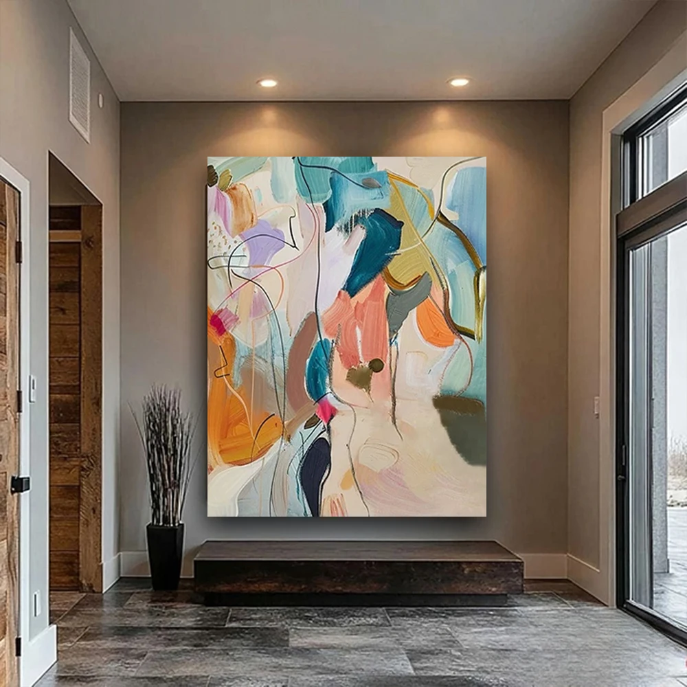 

100% hand drawn graffiti abstract oil painting original wall painting home living room decoration paint interior aesthetics