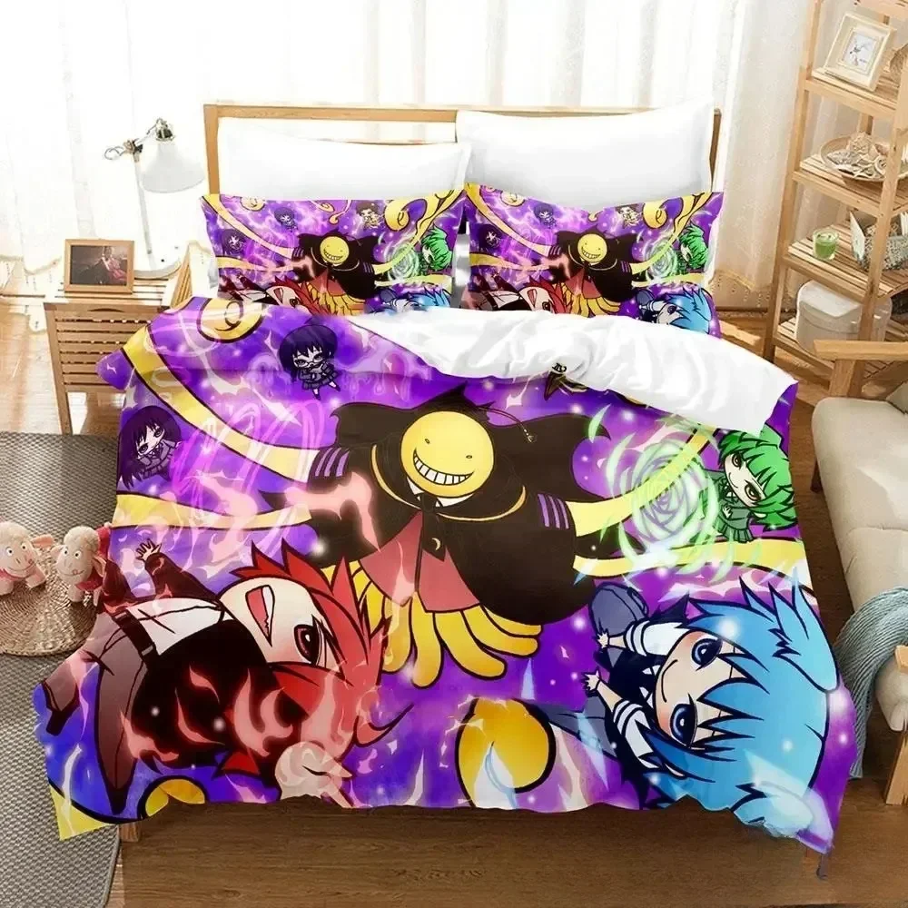 Exquisite 3D Cartoon Assassination Classroom Koro-sensei Bedding Set Boys Girls Twin Queen King Size Duvet Cover Pillowcase Bed