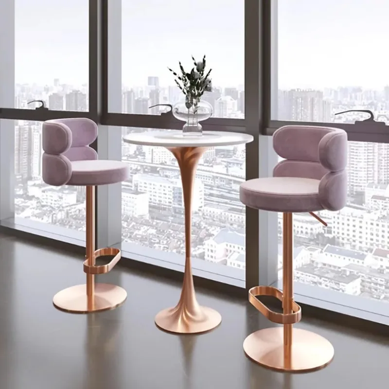 

Premium Aesthetic Bar Chair Nordic Design Comfortable Adjustable Height Bar Chair Modern Trendy Taburetes De Bar Furniture
