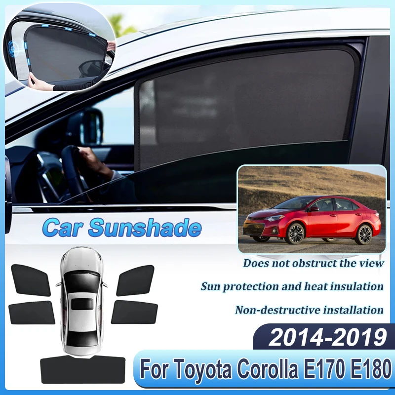 Mesh Sunshades For Toyota Corolla E170 E180 Accessories 2014-2019 Front Rear Windshield Visor Anti-direct Sun Visors Sunshade