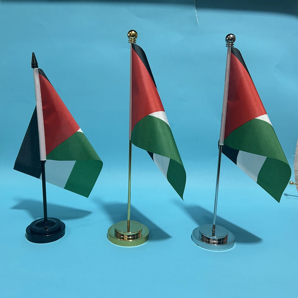 SKY FLAG Office Desk Of Palestine Flag 14x21cm Boardroom Table Stand Pole The Palestinian Flag Set Meeting Room Decoration