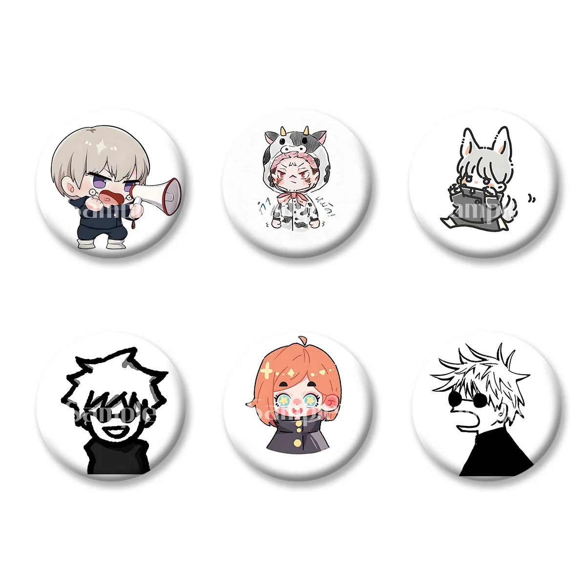 

Jujutsu Kaisen Itadori Yuji Gojo Satoru Flash Badge Keychains Makeup Mirror Fridge Magnet ACG Goods Anime Cartoon Peripherals
