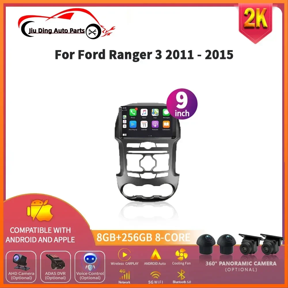 

For Ford Ranger 3 2011-2015 Auto Wireless Carplay Car Radio Multimedia Navigation WIFI 2 DIN Android 14 Screen Stereo