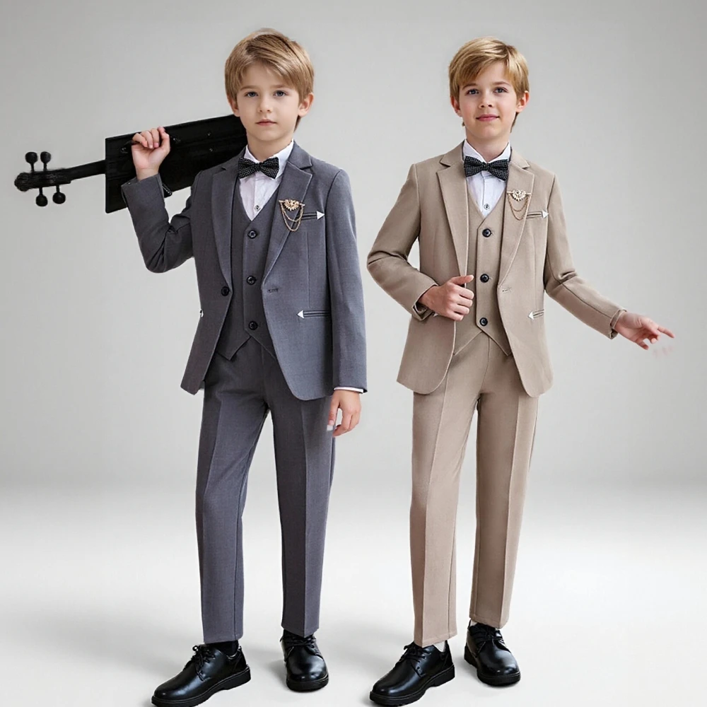 Kid's Wedding Suit Autumn 2026 New Boys Host Speech Piano Performance Blazers Set 8 To 12 Years Children Birthday Party Costume