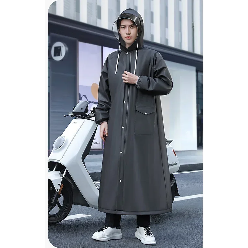 Poncho con cappuccio con cerniera, abbigliamento antipioggia da moto, poncho da trekking per donna/uomo per l'estate, giacca antipioggia ambientale stile lungo