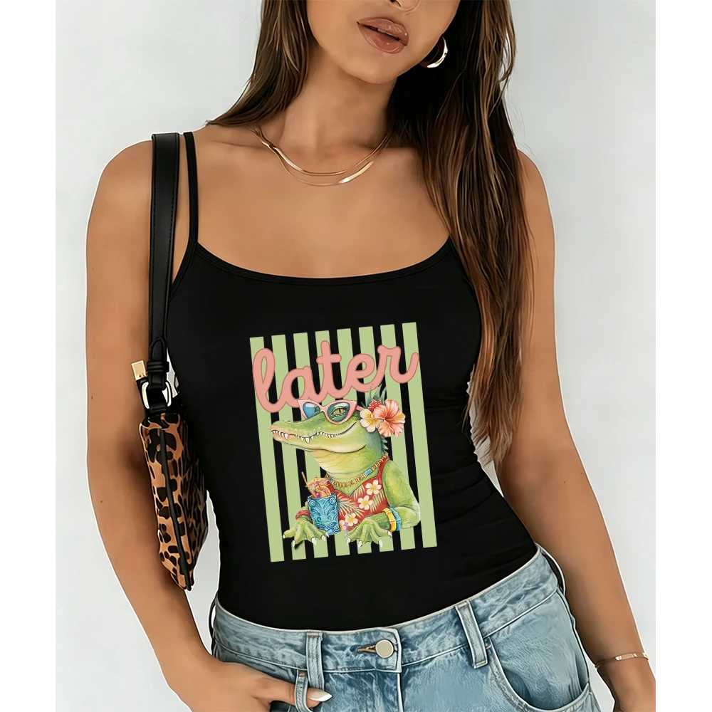 Reptile Lover Cami Women Hawaiian Shirt Graphic Tank Top Sleeveless Vest Summer Trendy Fashion Vibrant Daily Wear Gift