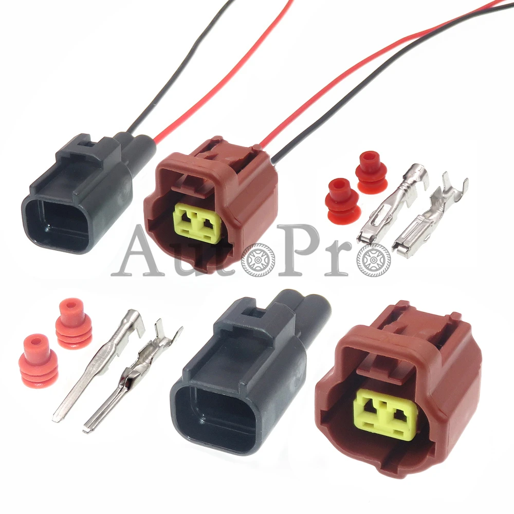 1 Set 2 Hole 184116-2 184116-1 Car Water Temperature Sensor Starter Cable Harness Electrical Sockets Automobile Sealed Connector