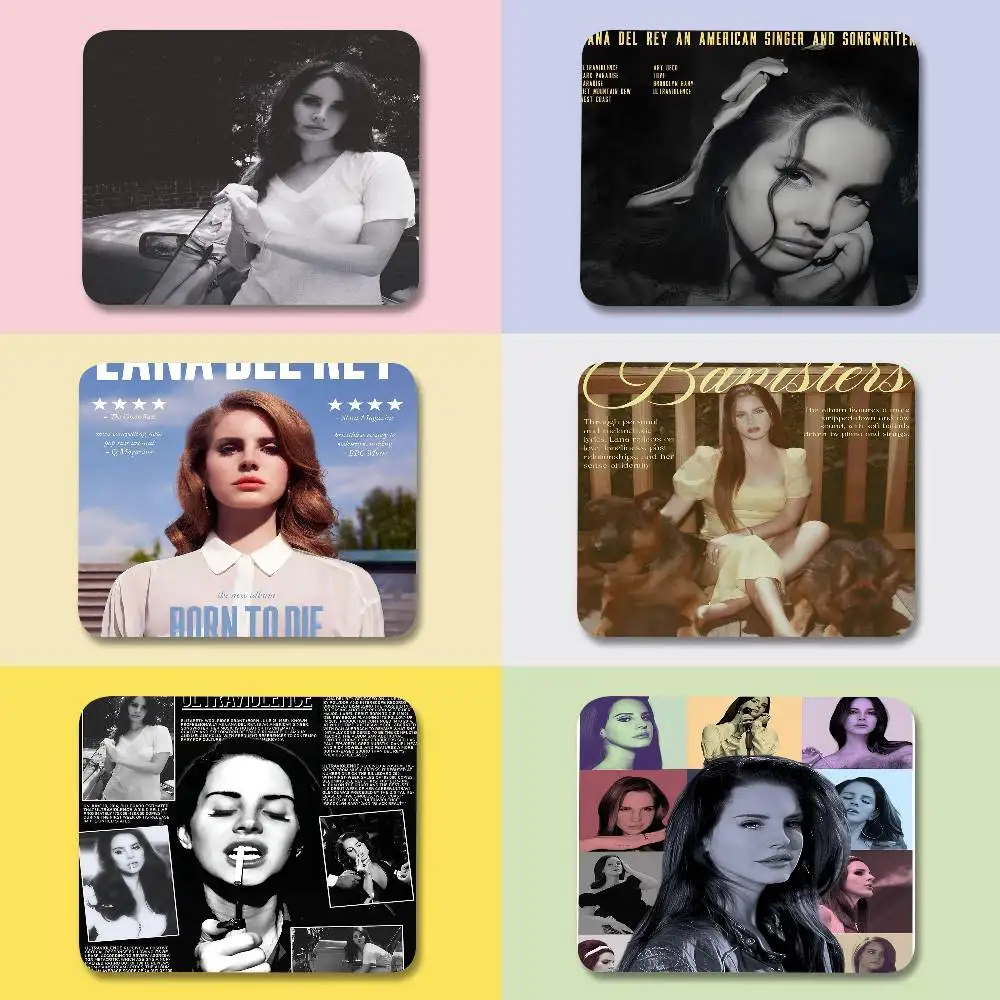 Lana Del Rey Hot Music Album Mauspad, kleine Größe, kreative Tischunterlage, Untersetzer, Gaming-Mauspad, Schreibtisch-Mauszubehör, quadratisch