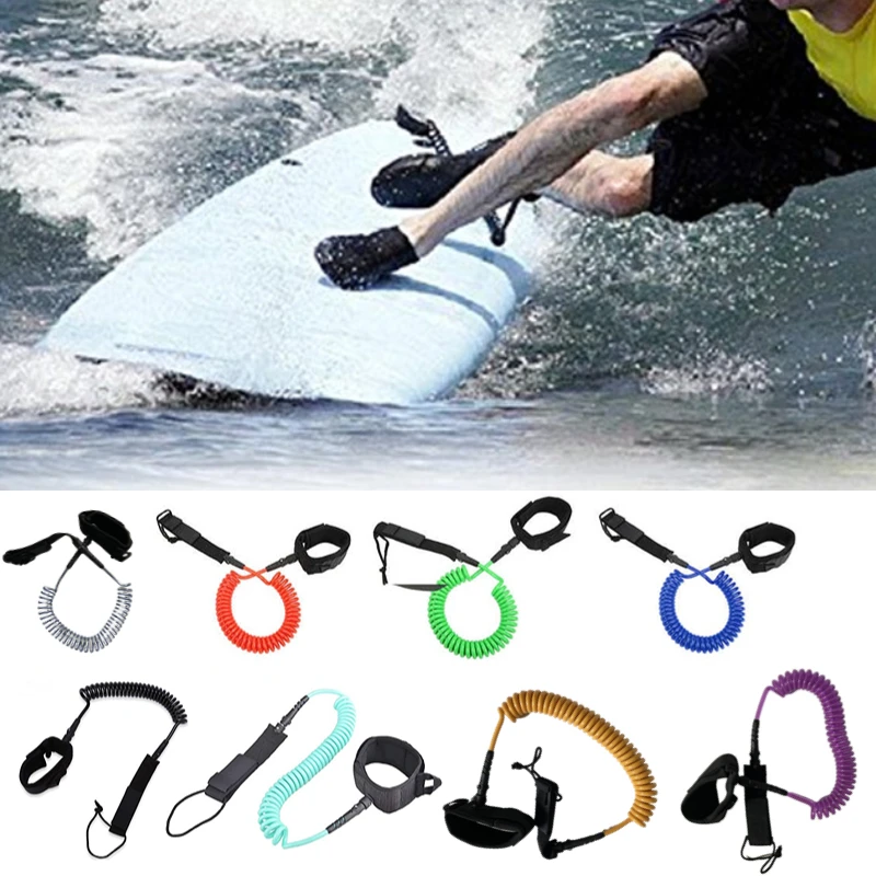 7~12Feet Surf Leah Rope 7mm Ankle Coiled Leahes For Surfboard Surfing Leash Safety TPU Foot Rope Surfing Accessories