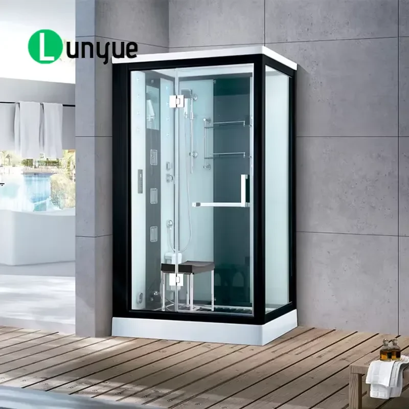 Thermostatic Shower System for Bathroom Steam Room High Pressure Rainfall Showerhead Set Anti Scald Temperature Control Easy
